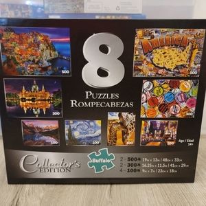 Eight of Buffalo games most popular jigsaw puzzle collection edition.